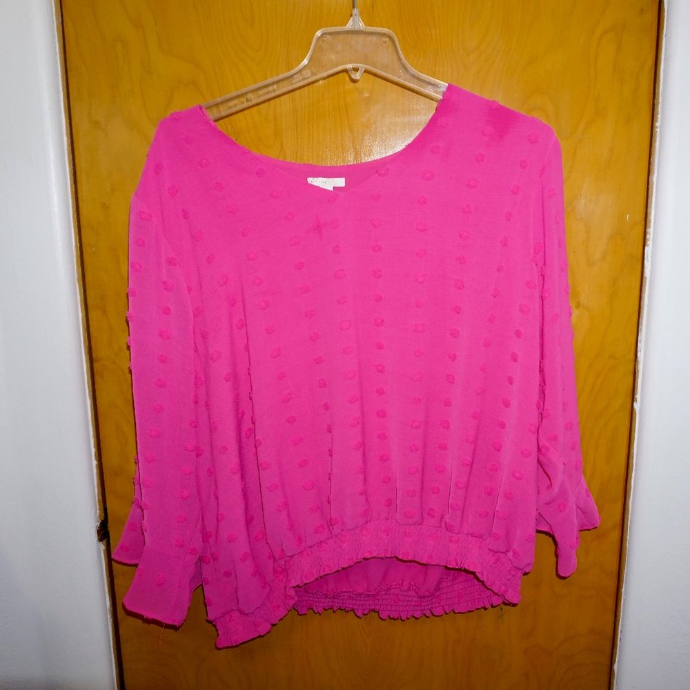 Cato 26/28W Plus Size Hot Pink Top